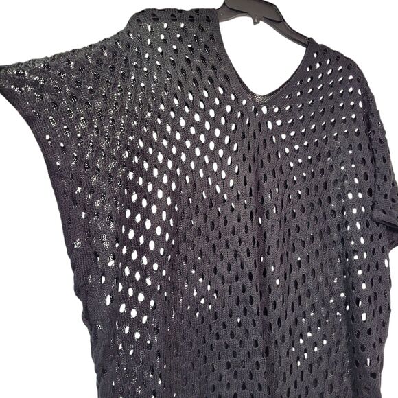 Women Crochet Beach Cover Ups Swimwear Fringe Hem Beach Dress Black One Size - Picture 3 of 9